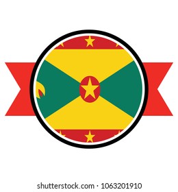 Grenada flag in round button of icon. flag logo of Grenada emblem isolated on white background, Grenada national concept sign, Vector illustration.