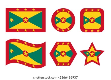 Grenada flag simple illustration for independence day or election