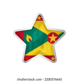 Grenada flag in star. Button star and flag template. Easy editing and vector in groups. National flag vector illustration on white background.
