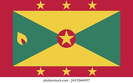 Grenada Flag Vector Design Stock Illustration