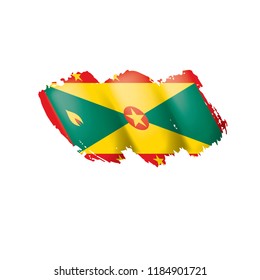 Grenada flag, vector illustration on a white background.