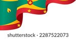 Grenada flag  wave isolated on png or transparent background