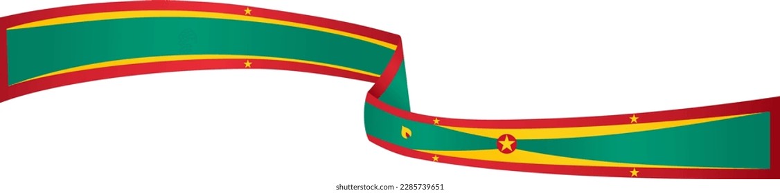 Grenada flag  wave isolated on png or transparent background