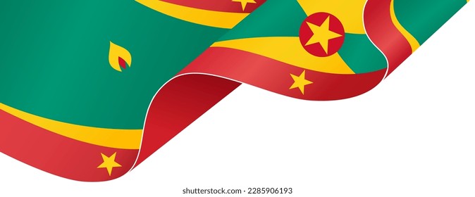 Grenada flag  wave isolated on png or transparent background