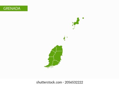 Mapa verde de Granada vector detallado.