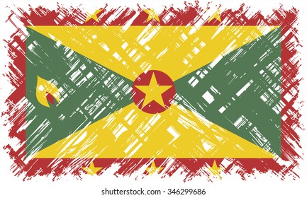 Grenada grunge flag. Vector illustration. Grunge effect can be cleaned easily.