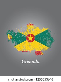 Grenada grunge old state flag