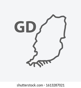 Grenada icon line symbol. Isolated vector illustration of icon sign concept for your web site mobile app logo UI design.