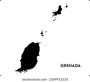 Grenada icon vector design, Grenada Logo design, Grenada's unique charm and natural wonders, Use it in your marketing materials, travel guides, digital projects, Grenada map logo vector, Black vector