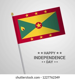 Grenada Independence day typographic design with flag vector