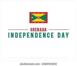 GRENADA Independence Day vector design on a white background, Typographic Design of GRENADA Independence Day, Independence Day of GRENADA with national flag, Vector design of Grenada national day 
