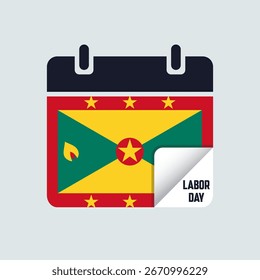 Ilustración de la bandera del calendario del Día del Trabajo de Granada