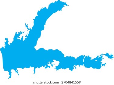 Lago Grenada Silueta de la forma del mapa de Misisipi 