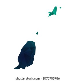 Grenada map - Colorful Polygonal map of Grenada rumpled triangular low poly style gradient graphic background , Vector illustration eps 10.