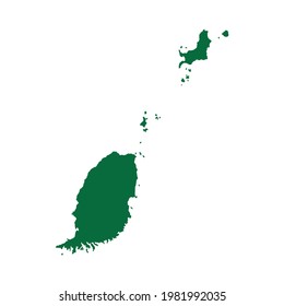 Grenada Map. Grenada Map flat chart illustration