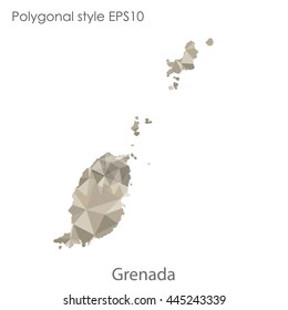 Grenada map in geometric polygonal style.Abstract gems triangle,modern design background. Vector illustration EPS10
