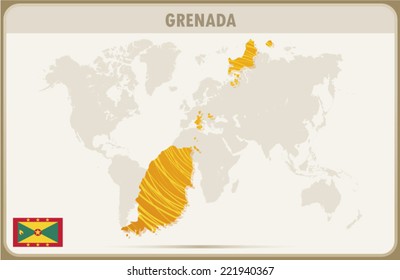 GRENADA map graphic design, Vector.