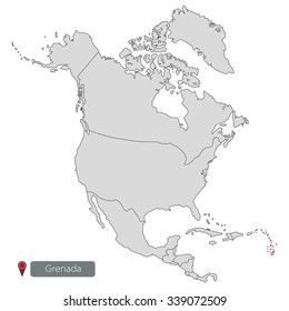 Grenada Map of North America