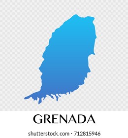Grenada map in North America continent illustration design
