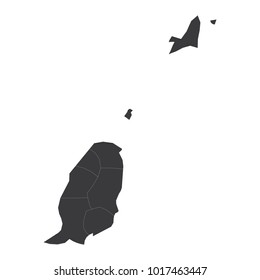 Grenada map on white background vector, Grenada Map Outline Shape Black on White Vector Illustration, High detailed black illustration map -Grenada.