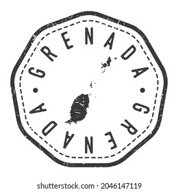 Grenada Map Stamp Retro Postmark. Silhouette Postal Passport. Seal Round Vector Icon. Badge Vintage Postage Design.