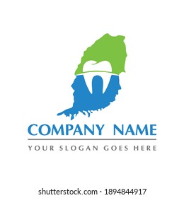grenada map and teeth dental care symbol logo vector