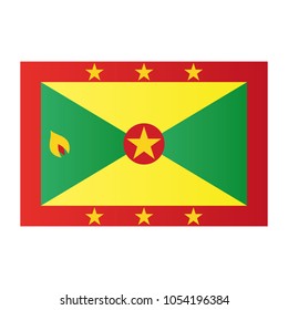 Grenada national flag on white background texture. Vector illustration state symbol.
