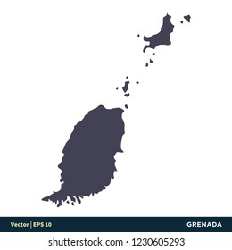 Grenada - North America Countries Map Icon Vector Logo Template Illustration Design. Vector EPS 10.