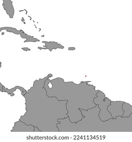 Grenada on world map. Vector illustration.