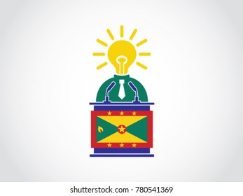 Grenada Podium Bright Idea People Businessman Speech