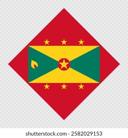 Grenada rhombus flag. Vector illustration.