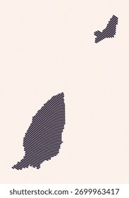 Anillos con forma de Granada. Mapa de Country formado por círculos apilados. Diseño de forma de límite de Granada. Ilustración vectorial moderna.