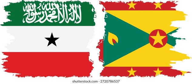 Conexión de banderas grunge de Granada y Somalilandia, Vector