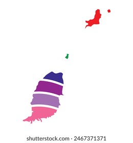Grenada swoosh silhouette rainbow map