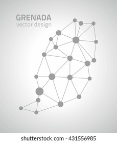 Grenada vector outline map 