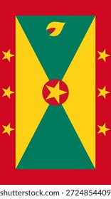 Bandera de Vertical de Granada en colores oficiales, dimensiones y Relación de aspecto. Bandera de Vector que simboliza el orgullo nacional, la identidad, el patrimonio, el patriotismo y la autoridad