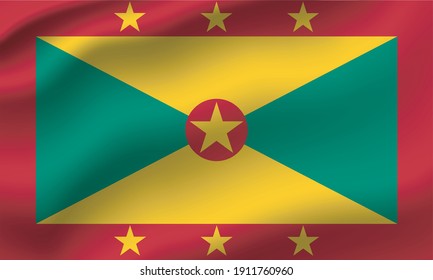 Grenada waving flag vector editable