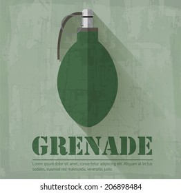 Grenade art icon. Grenade classic background. Grenade illustration concept. 
