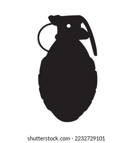 Silueta de icono del vector negro de granada aislada en fondo blanco. Pictograma con dibujo sencillo de estilo plano.