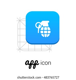 Grenade Blue Mobile App UI/UX Button Corporate Logo / Icon Design