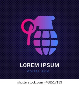 Grenade Blue & Red colorful gradient attractive bright material Icon / Logo Design