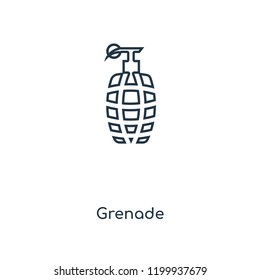 Grenade concept line icon. Linear Grenade concept outline symbol design. This simple element illustration can be used for web and mobile UI/UX.