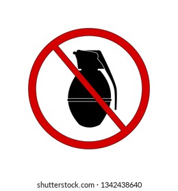 Grenade is forbidden. Vector sign