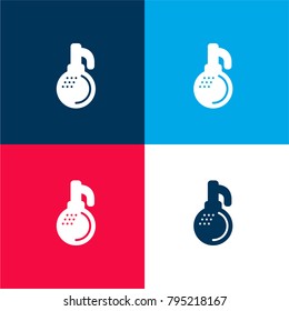Grenade four color material and minimal icon logo set in red and blue