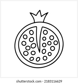 Grenade fruit icon, doodle food. Hand drawn art line. Sketch vector stock illustration. EPS 10