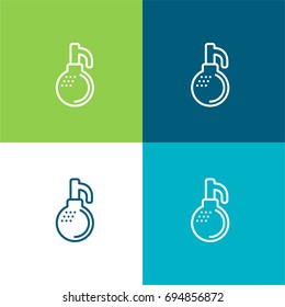 Grenade green and blue material color minimal icon or logo design