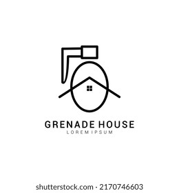Grenade house logo icon design template flat vector Premium Vector