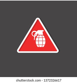 Grenade icon. arm sign