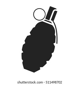 Grenade icon in black style isolated on white background. Weapon symbol stock vector illustration.