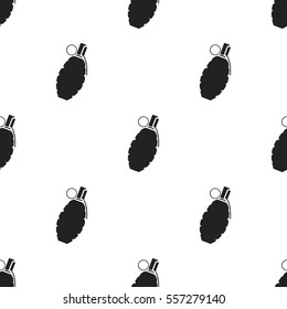 Grenade icon in black style isolated on white background. Weapon pattern stock vector illustration.